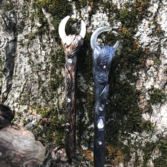 Rose quartz crystal pen wand, witch tool, book of shadows, spell work wand - Picture 3 of 3